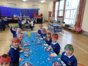 P1 & P2 enjoy Christmas Dinner